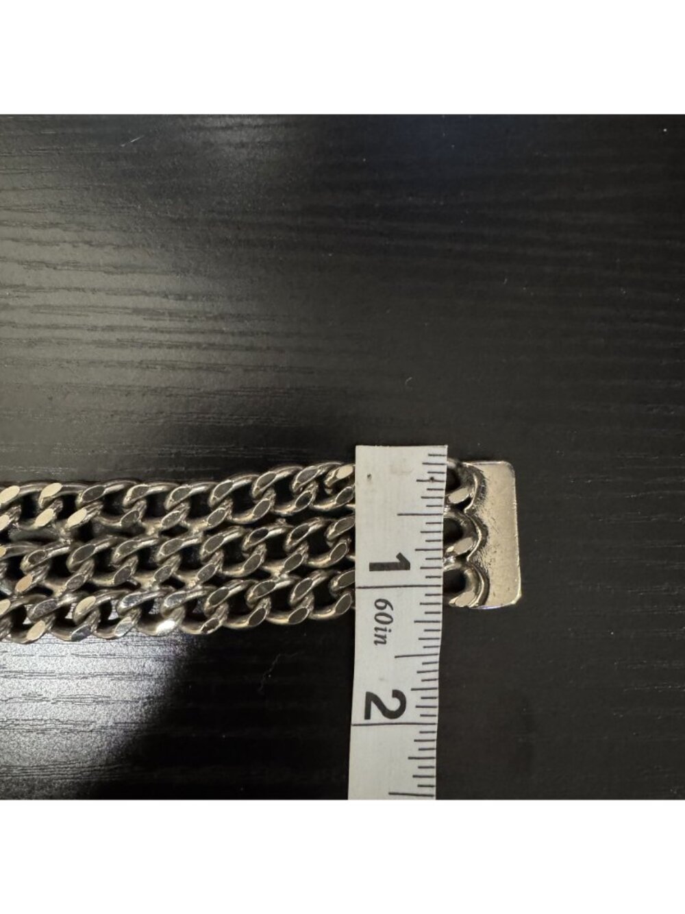Vintage Chain Belt Silver Tone Multi Strand G Buckle Statement Waist Belt - Picture 8 of 8